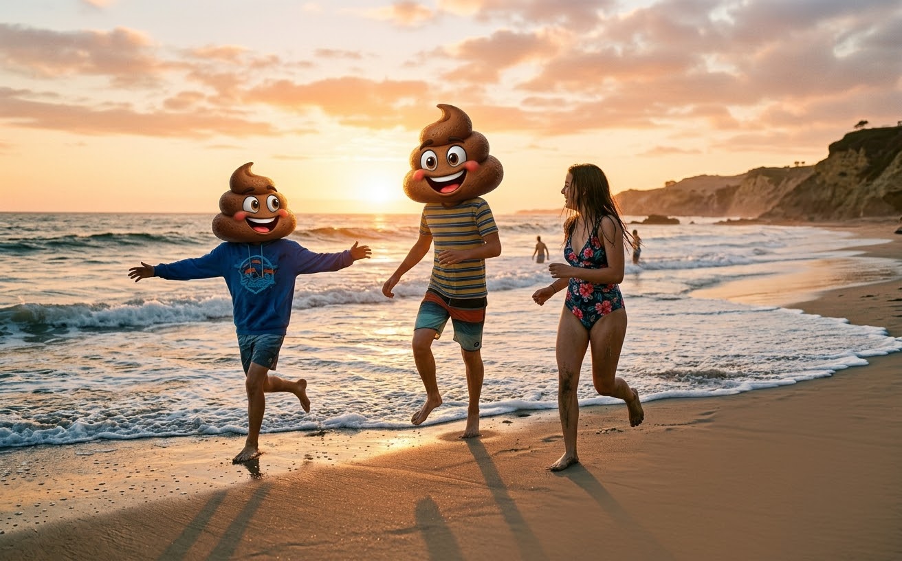 Friends playing together at sunset